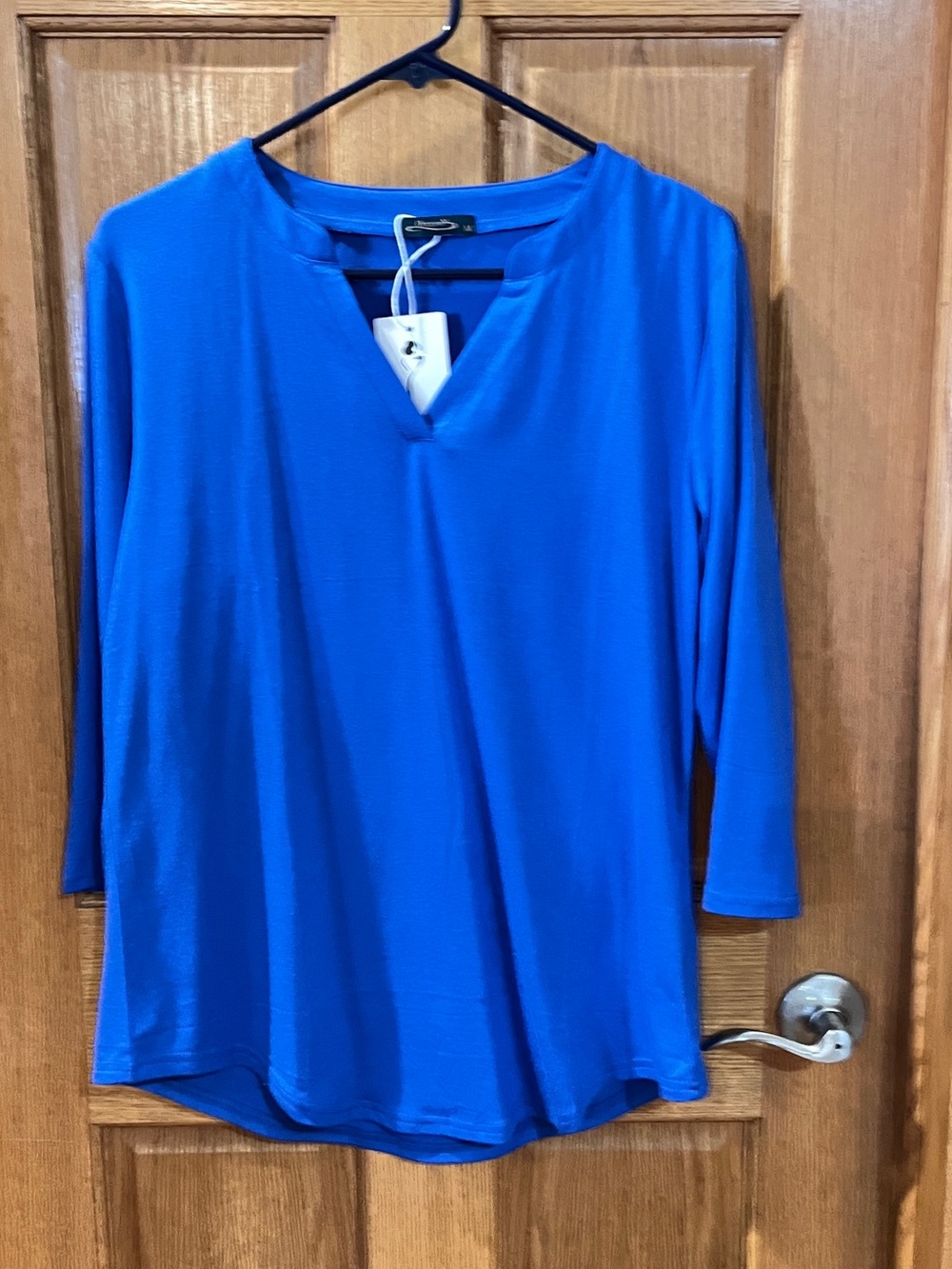 Women's Blue V-Neck Long Sleeve Top - (Brand: )